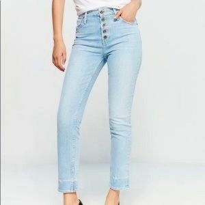 Paige Jeans Hoxton Ankle Peg Skinny High Waist Ankle Yosemite Button Fly Size 26
